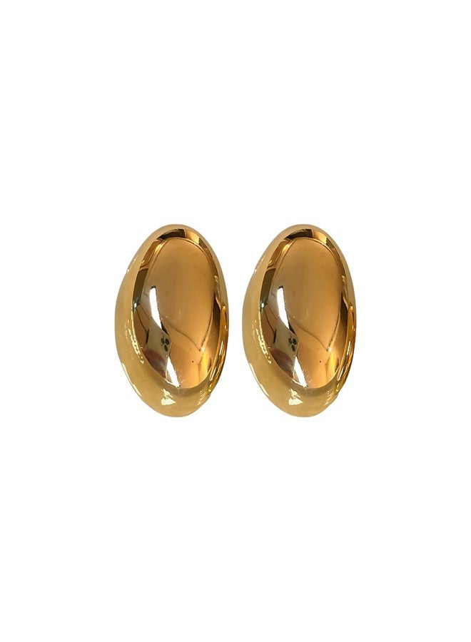 Uarein Chunky Gold Round Earring for Women Lightweight Hypoallergenic Statement Earring Trendy Teardrop Earrings Vintage Geometric Earrings Dainty Jewelry Gifts (Gold) - Image 1